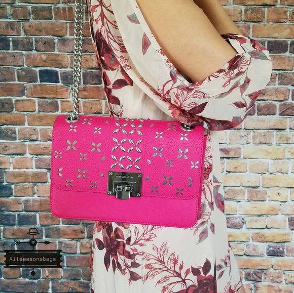 Michael kors tina medium shoulder flap pink bag - Picture 7 of 8